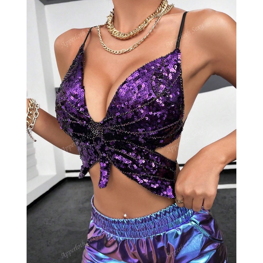 Purple Sequin Top